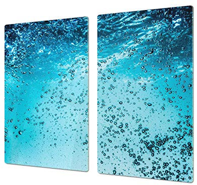 Salvaencimera de vidrio templado - Conjunto de tablas para picar - Cubre Vitro – UNA PIEZA (60 x 52 cm) o DOS PIEZAS (30 x 52 cm) 60D10