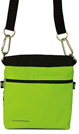 ADORRES Mit Wunschname möglich. Schultertasche, Hüfttasche, Leckerlitasche für Hunde, Futtertasche mit Magnetverschluss und Kotbeutelfach, Leckerlitasche Magnetic Green Edition