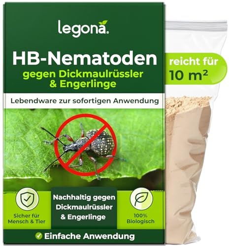 Legona HB-Nematoden gegen Dickmaulrüssler, 5 Mio. für 10 m² | Heterorhabditis bacteriophora zum Gießen gegen Dickmaulrüssler und Engerlinge