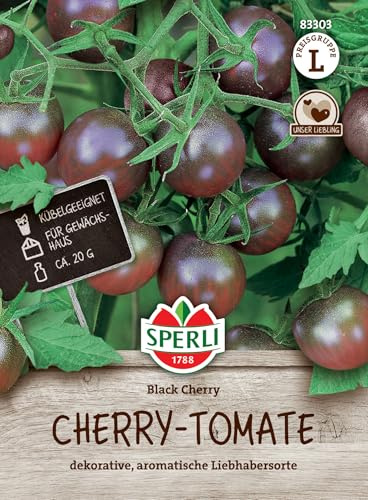 Sperli Cherry-Tomatensamen Black Cherry 83303 - Dekorative Sorte - Aromatische Liebhabersorte - Inhalt für 9 Pflanzen - Gemüsesamen, Samen Gemüse, Saatgut