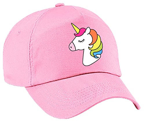 4sold Gorra de béisbol de unicornio para niñas, gorra de verano para niños, gorra deportiva ajustable para niñas, rosa, Talla única