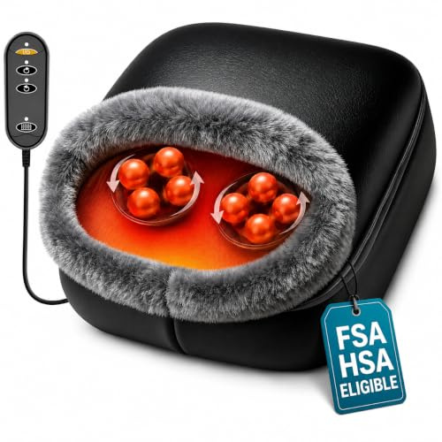 CooCoCo FSA Eligible Heated Foot Massager, HSA Approved Foot Warmer, Shiatsu Foot Heater for Plantar Fasciitis & Neuropathy, Feet Massage Machine for Pain Relief