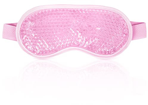 ACWOO Cooling Eye Mask, Cooling Gel Beads Eye Mask för svullna ögon, Återanvändbar Hot Cold Therapy Gel Ögonmask för migränlindring, huvudvärk, mörka ringar, torra ögon, svullna ögon, sinussmärta