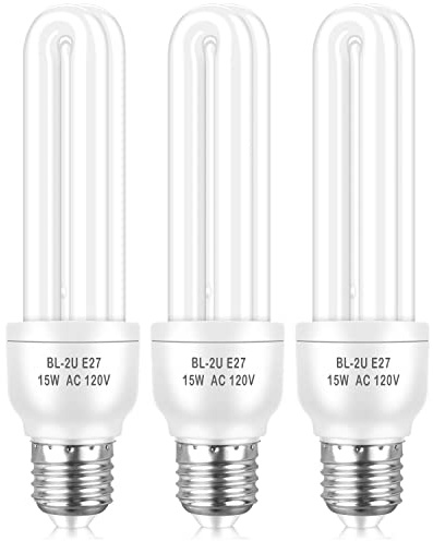 TINDTOP E27 15W Replacement Bulbs, 2U Type UV Bulbs Compatible with Homesuit, for Yluces, for Powify, for Keuomy, for Yissvic and Other Models (3 Pack)