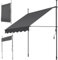 tectake® Klemmmarkise mit Handkurbel, Balkon Markise ohne Bohren, Markise höhenverstellbar, UV-beständig, wasserabweisend, Terrassenüberdachung, Sonnenschutz Terrasse & Balkon, 150 cm - schwarz/grau