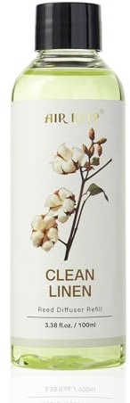 Airkeep Reed Diffuser Oil Refill/Clean Linen/3.38oz（100ml/1 Pack/Scented Oil Refill for Reed Diffuser Home Fragrance for Bedroom, Bathroom Office Home Decor
