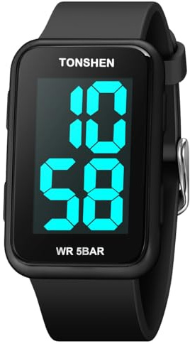 TONSHEN Hombre y Mujer Fashion Relojes Digital LED Electrónica Grandes Números Display Fecha Impermeable Resistente al Agua Outdoo Deportivo Sport Relojes de Pulsera