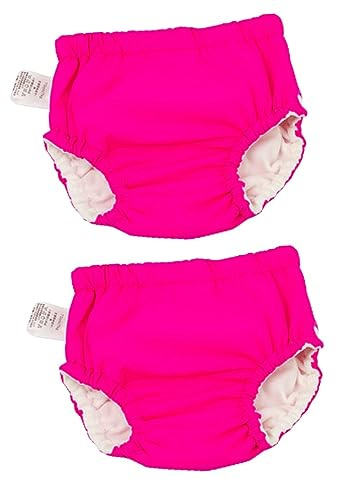 ifundom 2st Tecknat Tryckta Babyblöjbyxor Tvättbara Badkläder För Baby Läcksäker Elastisk Rosy 100cm