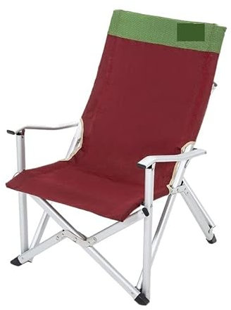MOBAAK Campingstuhl Klappstuhl Angelstuhl Mit Klappbarer Rückenlehne, Campingstuhl Aus Ultraleichtem Aluminiumrohr, Sitzhocker, Rucksackstuhl Mit Handlauf Strandstuhl Camping Stuhl (Color : Rood)