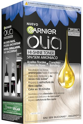 Garnier Olia Hi-Shine Toner, halbpermanent, Aschblond Nr. 9.1, ohne Ammoniak, 3 Stück