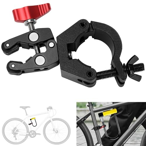 JISHAHS Supporto per lucchetto a U, per Kryptonite, resistente, interamente in metallo, per bicicletta, tiene saldamente le serrature a U, nessun rumore, adatto per telaio di bici con tubo rotondo