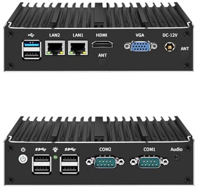 HSIPC Celeron J1900 X86 Thin Client, Mini PC, Nano PC, PC barato con 4G RAM 128G SSD Dual RJ45 Puerto Dual COM RS485 VGA HDMI 6 USB