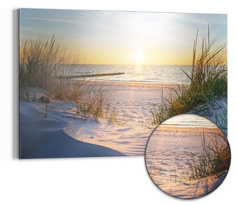 DEQORI Metall Magnettafel | 90x60 cm cm groß | Motiv Abendsonne an der Ostsee | Whiteboard für alle Magnete | Magnetboard Wand-Tafel für Küche & Büro | Design Magnetwand Pinnwand magnetisch