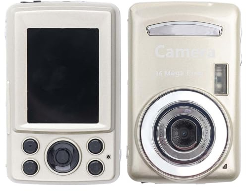 Tissting Fotocamera digitale HD, Mini fotocamera compatta portatile con zoom digitale 16X e display LCD da 2,4 pollici, Videocamera per viaggi e eventi con risultati eccezionali per principianti