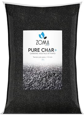 ZOMAGARDEN - Carbone Vegetale Attivo per Piante - Fertilizzante Naturale per Migliorare il Suolo - Ideale per Terrari e Colture - 100% di Origine Vegetale - 2L