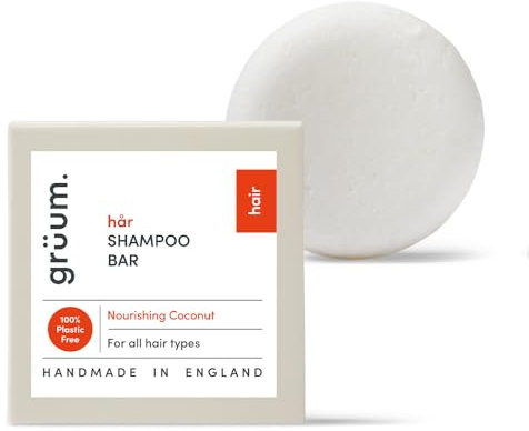 grüum Nourishing Shampoo Bar 50g - Solid Shampoo Bars for Hair Up to 60 Washes - Plastic Free Vegan Bar for Men & Women - Paraben Free Rich Lathering Bars for All Hair Types