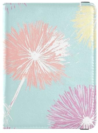 Pusteblumen-Reisepasshülle, bunt, Leder, Kombi-Kartenhalter, Reisepasshülle, Ausweis, Impfausweis, Impfkartenhalter, Brieftasche, ultradünn, Pusteblume bunt, 1 size