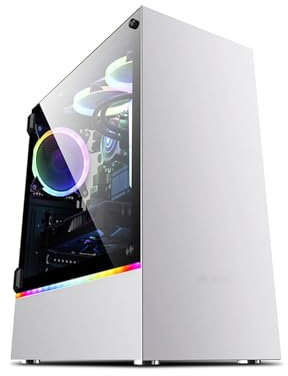 Caja De Computadora De Torre Media E-ATX/ATX/MicroATX/ITX, Panel De Vidrio Templado, Soporte Vertical For GPU, Modo RGB