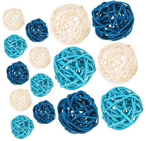OUNONA 15pezzi Palline Decorative in Rattan Palle di per Ciotole Decorazioni Acqua per Soggiorno Accessori da Bagno Riempitivi Decorativi per Vasi da Cucina