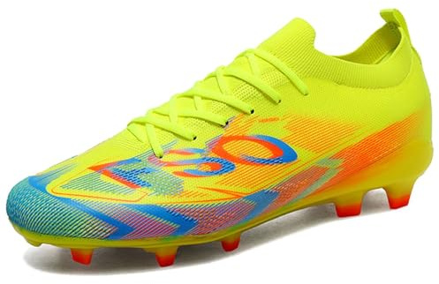 BAODLE Zapatillas de fútbol para niños FG/AG Botas de fútbol para hombres Profesionales Ligeras Tacos de fútbol para césped artificial, 43 EU