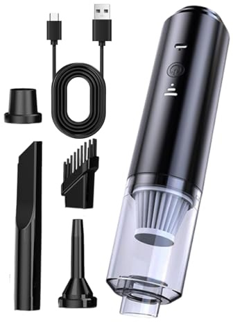 Ylnailky Aspiradora portátil inalámbrica para coche, aspiradora portátil de mano, pequeña máquina de limpieza profunda silenciosa para el hogar, sofá, camión, alfombra, sedán, sofá cama