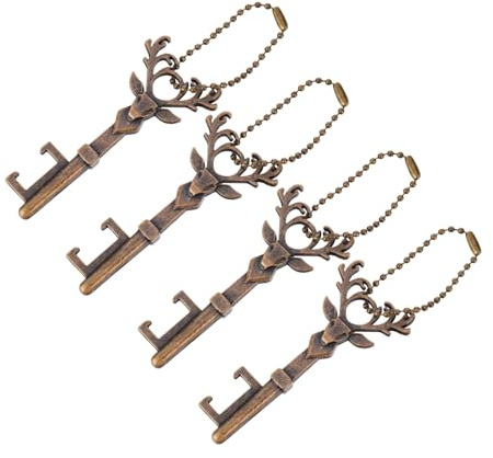 EPIGEIST 4 Pezzi Apribottiglie Natalizio in Zinco con Design Testa Vintage Strumento Multifunzione per Feste e Regalo Papà