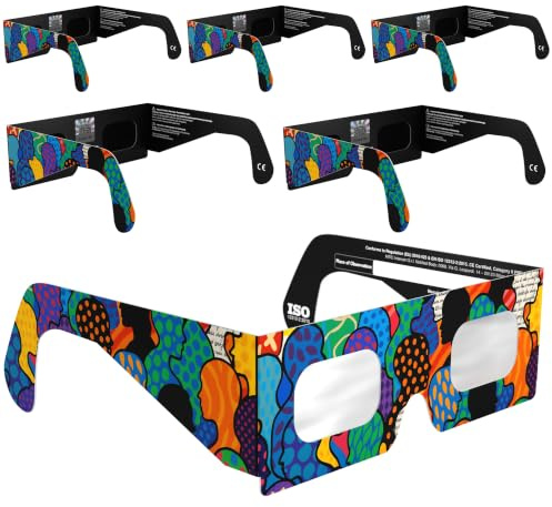 Gafas Eclipse Solar Homologadas ISO 12312-2 CE EPI | Lentes para Eclipse Solar | Fabricante Europeo Reconocido AAS | Eclipse Total España 2026 | 55+ Diseños | Packs 1/2/6/10/50/100