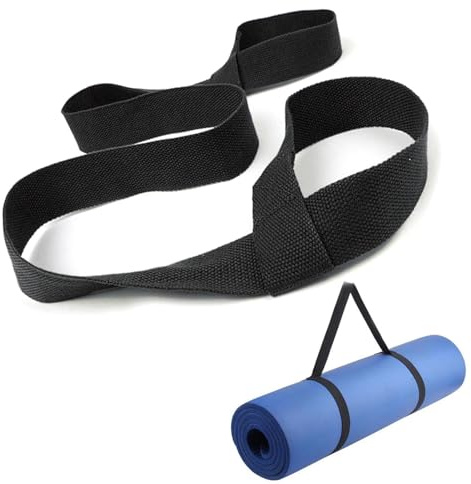 Storneliv Black Yoga Mat Strap for Carrying, Yoga Mat Carry Strap Sling with Adjustable Loops for all Mats Sizes (Yoga Mats not included)
