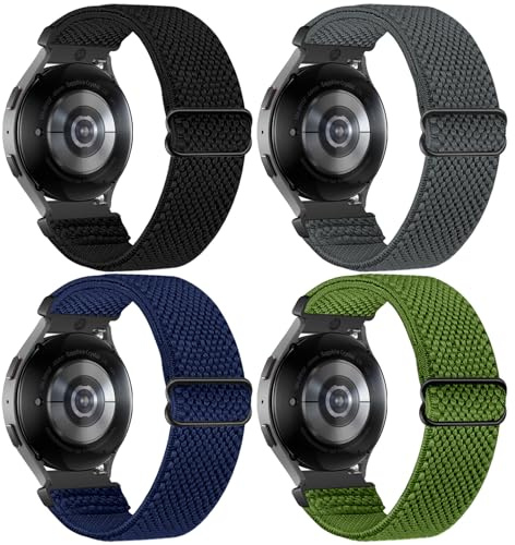 20 mm armband för Garmin Forerunner 55/158/165/245/645/570 (42 mm)/Vivoactive 6/5/3/Garmin Venu Sq 2 Music/Venu 2 Plus/Vivomove Trend, nylon elastiskt armband för Amazfit Active 2/Active/Polar Ignite
