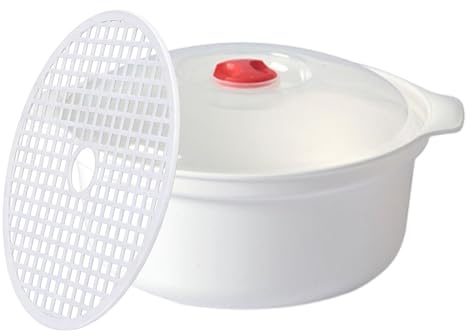 MultiUse Ångskål för mat - Ångkokare för mikrovågsugn | Köksmatlagningsbehållare med lock och anti-brännningshandtag, mikrovågsugnsspis för nudlar dumplings bröd grönsaker spagetti hemmåltider