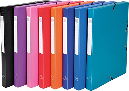 EXACOMPTA Boite de Classement Exabox Dos 25 mm Polypropylene 7/10E Opaque Assorti Aléatoire