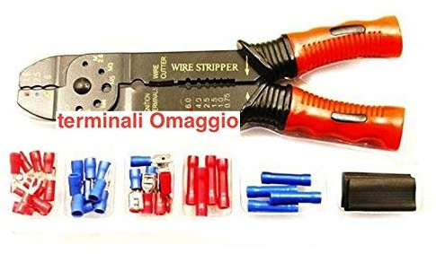 Kit de alicates crimpadora para terminales terminales terminales terminales más 40 piezas entre faston preaislados y vainas térmicas