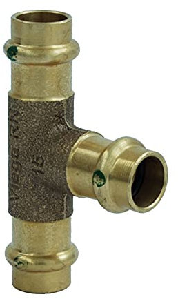 Viega Sanpress T-Stück, aus Rotguss mit SC-Contur, Modell 2218, 15-18-15 mm