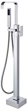 Arputhy Freistehende Badewanne Armatur Wannenarmaturen Badewannenarmatur Standarmatur wasserhahn Bodenmontage Badezimmerarmatur mit Handbrause Chrom