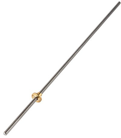 Mugast T8 8mm Tige de Vis sans Fin d'Imprimente 3D Tete Filetée en Acier Inoxydable Ecrou en Laiton pour 3D Imprimante (500mm)