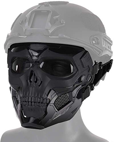 Hunting Explorer Tactical Schädel Maske Vollmaske, geeignet für Halloween-Rollenspiele Airsoft Paintball Schutznetz Vollmaske und CS Kriegsspiel.