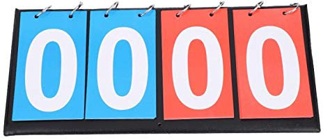 Scoreboard, Metal Plastic Score Counter, for PE Class for pingpong for Referee for Soccer, Basketball, Table Tennis(Four Scoreboard, 12)