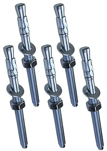 AERZETIX - C54060 - Satz von 5 Bolzen ankerschraube bolzenanker langes gewinde, spreizdübel - M12x160mm - aus verzinktem stahl - für beton, stein, vollmaterial