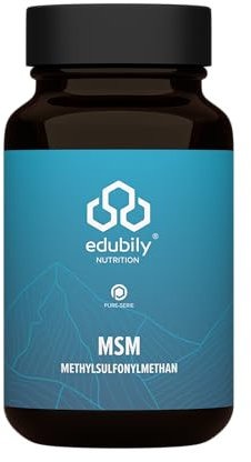 edubily nutrition® OptiMSM® MSM Kapseln - 2550 mg pro Tagesportion - 99,9% reines Methylsulfonylmethan ohne Zusätze - Hochdosiert - Vegan