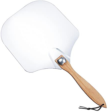 Bibest Pelle à Pizza en Aluminium 12 Pouces | pagaie à Pizza en Aluminium,Spatule à Pizza en Acier Inoxydable avec Manche en Bois Pliable pour Four à Pizza intérieur et extérieur, 61 x 30,5 cm