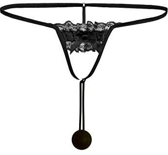 Sohimary 474 Damen Mini Offen Spitze String Tanga Zauberkugel XS S M 32 34 36 38 Schwarz