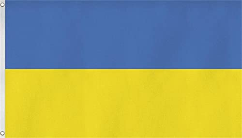 Circle Five Ukraine Flagge verstärkt mit Zwei Metallösen in verschiedenen Größen 90x150cm / 150x250cm / 300x500cm