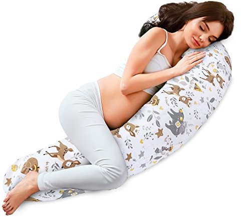 Totsy Baby Cojin Embarazo 190cm – Almohada para Dormir de Lado Almohadas Alargada para abrazar Ideal para Descanso y Maternidad Embarazadas Forma en C Oeko-Tex