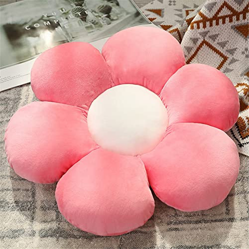 Morbuy Cojín de Peluche con Forma de Flor, Almohada Decorativa de Pétalos Lindo Suave y Cómodo, Cojin para Silla, Cojín de Asiento Coche, Nórdico Sofa Hogar Decorar (Rosa Claro,25x25cm)