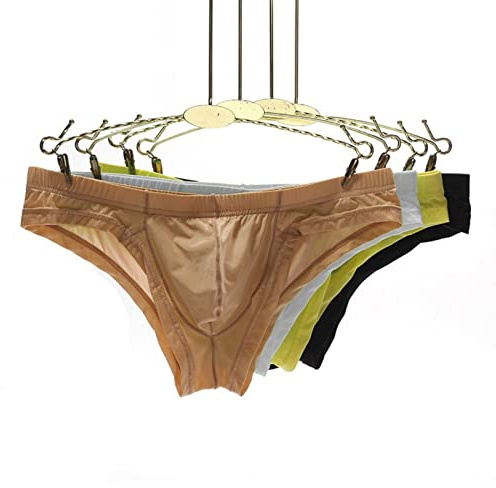 Faringoto Culotte transparente en soie glacée pour homme - Taille basse - Respirante, M