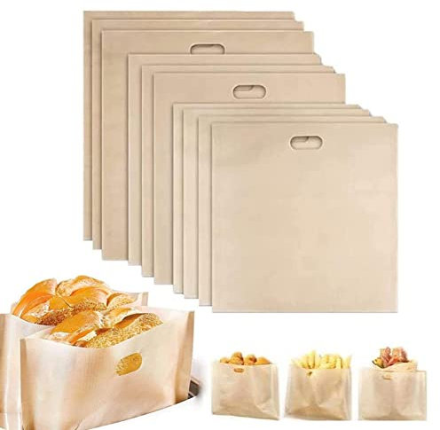 Toaster Bag Toaster Bags Pack of 10 Reusable Toaster Bags Washable Toaster Bags for Toast Grill Toaster Sandwich Panini Snacks Microwave 3 Sizes