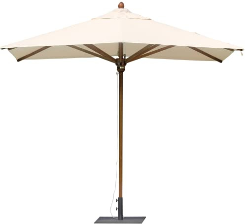 Gruppo Maruccia - Parasol en bois fabriqué en Italie - Poteau central - Toit en acrylique haute protection UV et hydrofuge - Pour jardin, bar, hôtel