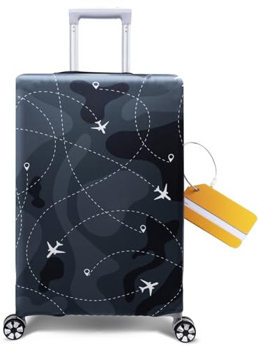 OrgaWise Kofferhülle Luggage Cover Gepäck Cover Gepäckabdeckung for Travel Luggage Schutzhülle Koffer(World, L (25''-28''))