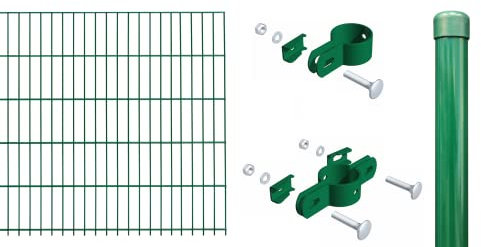 Alberts 684211 Einstab-Gittermatten-Set | Garden Typ 8/6/4 | verschiedene Längen und Höhen | grün | 2000 x 1250 mm | Zaunlänge: 24 m