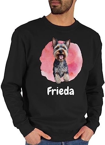 Sweater Pullover Sweatshirt Herren Damen - Hunde - Yorkshire Terrier - Hundebesitzern Geschenk - M - Schwarz - hundemotiv Hundebesitzer Damen+Pullover+mit+hundemotiv Hund hundeaufdruck Hunden